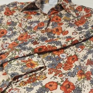 Vintage floral long sleeved button down